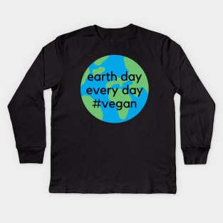 Earth Day Vegan Kids Long Sleeve T-Shirt